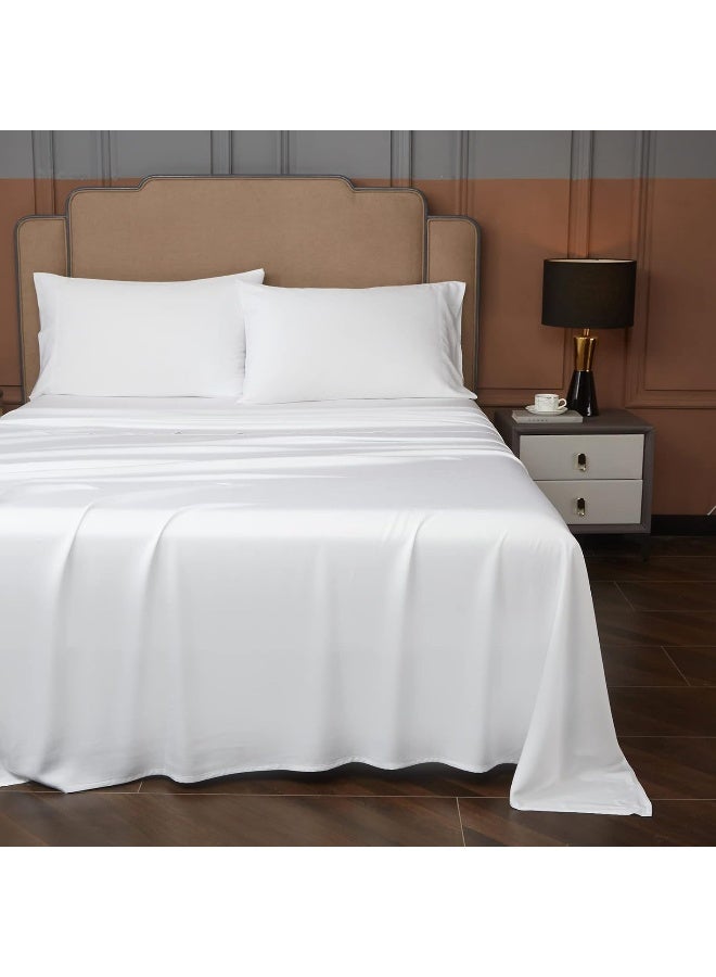 HYPREST Queen Sheets, Rayon Derived from Bamboo, Extra Deep Pocket, White, 4 Piece Set, Fits 18"-24" Mattresses - Image 2